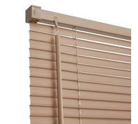 Warmiehomy PVC Venetian Blinds for Windows, Khaki Venetian Blinds 45 * 150cm, 25mm Slat, Easy Fit Trimmable Fitting PVC Window Blind Shutters, Light Filtering & Privacy Control for Home Office, Khaki