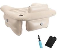 Warmiehomy Reading Pillow for Lap, Inflatable Reading Pillow for Gaming, Lap Pillow for Adult, Soft Air Lap Desk with Cup Holder, Portable Lap Pillow for Reading, Working, Playing, Crocheting, Beige