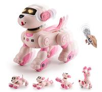 Warmiehomy Robot Puppy Toy for Kids Smart Robot Dog Voice Remote Control Toy with 17 Functions Sing & Dance,Interactive Touch & Follow Function Toys for 5 6 7 8-12 year old Birthday Gift Pink