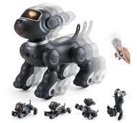 Warmiehomy Robot Puppy Toy for Kids Smart Robot Dog Voice Remote Control Toy with 17 Functions Sing & Dance,Interactive Touch & Follow Function Toys for 5 6 7 8-12 year old Birthday Gift Gray