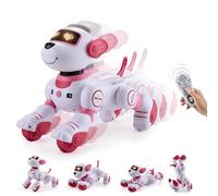 Warmiehomy Robot Puppy Toy for Kids Smart Robot Dog Voice Remote Control Toy with 17 Functions Sing & Dance,Interactive Touch & Follow Function Toys for 5 6 7 8-12 year old Birthday Gift Red