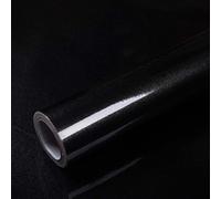 Warmiehomy Self Adhesive Wallpaper 60cm x 10m Glossy Film Sticky Back Plastic Roll Peel and Stick Wallpapers Black Vinyl Contact Paper for Kitchen Cupboard Cabinet Furniture Stickers