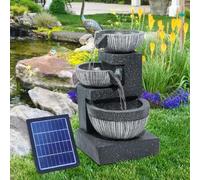 Warmiehomy Solar Powered Garden Water Feature 3 Tier Bowl Shaped Solar Water Fountain with Lights,Outdoor Garden Water Fountain Decorative Solar Waterfall Outdoor Garden Ornaments for Yard Decor