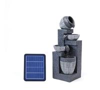 Warmiehomy Solar Powered Garden Water Feature Cascading Bowl Shaped Solar Water Fountain with Lights,Outdoor Garden Water Fountain Decorative Solar Waterfall Outdoor Garden Ornaments for Yard Decor