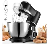 Warmiehomy Stand Mixer 1500W 8L Food Mixers for Baking, Electric Kitchen Mixers Dough Mixer Cake Mixer with Stainless Steel Bowl, Beater, Dough Hook, Whisk for Baking, Black