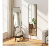 Warmiehomy Standing Full Length Mirror, 160x50cm Rectangle Full Body Long Mirror Hanging or Leaning Against Wall for Bedroom Living Room(Black)