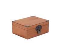 Warmiehomy Vintage Small Wooden Box with Lock - 25 x 20 x 11 cm Wooden Storage Box for Jewelry, Keepsakes, Treasures, Photos, Memories, DIY - Walnut Wood Color - Large Size