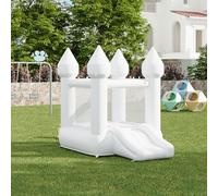 Warmiehomy White Bouncy Castle with Slide Indoor Outdoor Bounce House for Kids Age 3-8 Wedding Photo Booth for Garden Park Backyard Wedding Birthday Party Gift