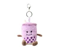 Warmies Boba Bag Charm with Microfiber Screen Cleaner, 21cm French Lavender Scented Handbag Accessory with Screen Wiper for Phones, Laptops and Tablets
