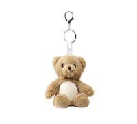 Warmies Brown Bear Bag Charm with Microfiber Screen Cleaner, 21cm French Lavender Scented Handbag Accessory with Screen Wiper for Phones, Laptops and Tablets