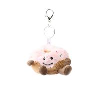 Warmies Donut Bag Charm with Microfiber Screen Cleaner, 21cm French Lavender Scented Handbag Accessory with Screen Wiper for Phones, Laptops and Tablets