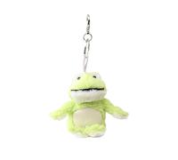 Warmies Frog Bag Charm with Microfiber Screen Cleaner, 21cm French Lavender Scented Handbag Accessory with Screen Wiper for Phones, Laptops and Tablets