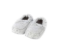 Warmies Grey Marshmallow Heatable Slippers - Microwaveable, Lavender Scented, One Size UK 3-8, Soft Plush, Non-Slip Sole, Indoor Use