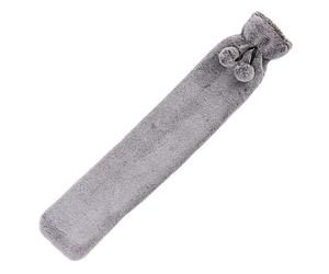 Warmies Hot Water Bottle With Grey Fur Fleece Cover 30” Long Home
