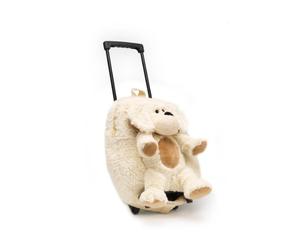 Warmies Intelex Trolli - Children's Luggage Puppy Dog Animal Print Brown Suitcase with Retractable Handle and Wheels