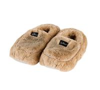 Warmies Microwavable Slippers Wheat Filled Lavender Scented Slip-On Heat Packs Latte Onesize