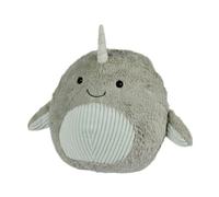 Warmies Luxury Long Pile Faux Fur Supersized Cushion, Narwhal