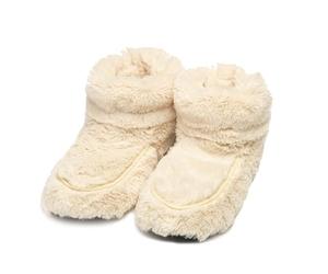 Warmies Microwavable Boots, Heatable Ladies Slipper Boots with French Dried Lavender, Soothing Warmth and Comfort, One Size Cream Colour