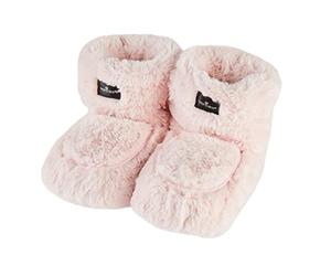 Warmies Microwavable Boots, Heatable Ladies Slipper Boots with French Dried Lavender, Soothing Warmth and Comfort, Blossom Colour, One Size