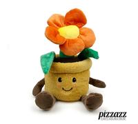 Warmies Microwavable Plush Orange Flower Pot Heat Pad, Weighted Heatable Plushie, Lightly Scented with French Lavender - Large