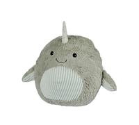 Warmies Narwhal Supersized Soft Plush Toy Cushion, Cuddly Animals for Kids & Adults, Ultra Soft Faux Fur
