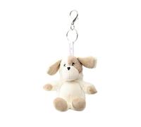 Warmies Puppy Bag Charm with Microfiber Screen Cleaner, 21cm French Lavender Scented Handbag Accessory with Screen Wiper for Phones, Laptops and Tablets