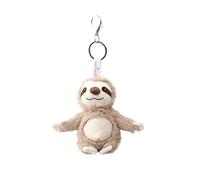 Warmies Sloth Bag Charm with Microfiber Screen Cleaner, 21cm French Lavender Scented Handbag Accessory with Screen Wiper for Phones, Laptops and Tablets