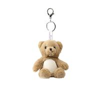 Warmies Brown Bear Bag Charm with Microfiber Screen Cleaner, 21cm French Lavender Scented Handbag Accessory with Screen Wiper for Phones, Laptops and Tablets