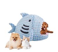 Warming Cat Bed for Indoor Spaces, Cat House in Shark Design with Cuddly Factor, Warm Small Animal Bed, for Indoor Pet Parents such as Living Room, Bedroom, Office, Study Room and Apartment