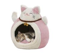 Warming Cat Bed - Partially Enclosed Cave, Cold Weather Kitten House | For Pet Owners Cold Weather Winter Indoor Living Room Bedroom Apartment Homeowners Recovery Phase