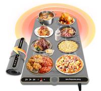 Warming Mat for Food Extra Large - Food Warming Mat, 31.7"x15" Heating Mat for Food with 9 Temperature Settings and 6H Timer, Full Surface Heating Warming Tray for Parties Daily Use(Gray)