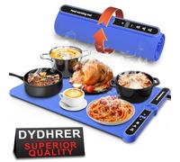 Warming Mat for Food,Food Warming Mat,Electric Warming Tray with 9 Temperature Settings and 6 Hours Timer,Fast Heating Mat for Food in 8S,Roll Up Silicone Food Warmers for Daily Use (Royal Blue01)