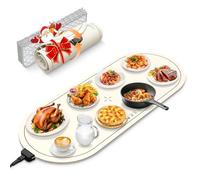 Warming Mat for Food,(XXL 35”x15”),Extra Large Food Warmers for Parties Buffet and Home Daily Use,Roll Up Food Warmers (C-Beige-Extra Large)