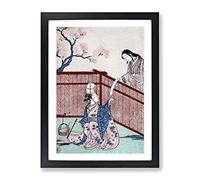 Warming The Sake By Harunobu Suzuki Asian Japanese Framed Print | A2 Black Framed Wall Art | Ready to Hang | Asian Nature Picture | Living Room Bedroom Lounge Office