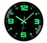 Warminn Wall Clock - 12 inch Large Wall Clocks Glow In the Dark Silent Night Lights Luminous Modern Small Vintage Black Retro White Outdoor Clock for Kitchen Bedrooms Bathroom Living Room Garden Kids