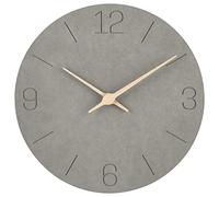 Warminn Wall Clock 12 Inch Round Battery Operated Silent Non Ticking Large Modern Wooden Kids Gray Vintage Outdoor Decoration Clocks for Kitchen Beddroom Shower Office Decor Garden Living Room