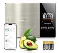 WARMKEY Smart Nutrition Food Scale - Digital Kitchen Scale with Nutritional Calculator App,Tare Function,Track Calories &19 Nutrients,11lb/5kg, Grams/Ounces,Stainless Steel for Weight Loss&Diet