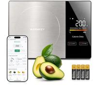 WARMKEY Smart Nutrition Food Scale with App - 1g Precision Digital Kitchen Scale, Tracks Calories & 24 Nutrients, Macros, Fat & Protein for Keto, Fitness & Meal Prep, 11lb/5kg with Tare Function