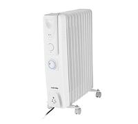Warmlite, 2500W 11 Fin Oil Filled Radiator with Three Heat Settings and Adjustable Thermostat, White, WL43005YTW