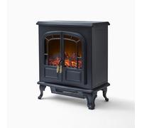 Warmlite 2Kw Matt Black Cast Iron Effect Electric Stove (H)600mm (W)504mm