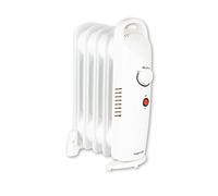 Warmlite WL43002YW 5 Fin Oil Filled Radiator with Adjustable Thermostat and Overheat Protection, 650W, White