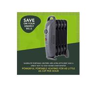 Warmlite 650W Compact Oil Filled Radiator - Dark Titanium
