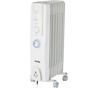 Warmlite Oil Filled Radiator with Timer, WL43003YTW 1500W 7 Fin Tall in White [EEK: A]