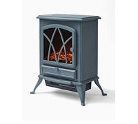 Warmlite Stirling Portable Electric Fire Stove Heater with Realistic LED Flame Effect, Adjustable Thermostat, Overheat Protection, 2000W, Grey, WL46018G