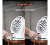 Warmlite Thermo Fan Heater with 2 Heat Settings and Overheat Protection, White, 2000 W, WL44002
