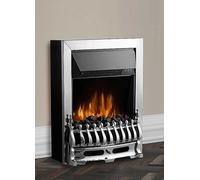 Warmlite Whitby Chrome Inset Electric Fire with Realistic Flame Effect 2000W 19 inch - Size: 59.2 x 48.2 x 18.5cm - Wilko