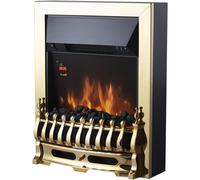 Warmlite Whitby 2Kw LED Electric Fire Inset with Remote Control, 2000W, Brass
