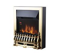 Warmlite Whitby Brass Inset Electric Fire with Realistic Flame Effect 2000W 19 inch - Size: 59.2 x 48.2 x 18.5cm - Wilko