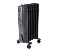 Warmlite WL43003YDT 7 Fin Oil Filled Radiator with Adjustable Thermostat and Overheat Protection, 1500W, Dark Titanium