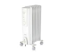 Warmlite WL43003YW Oil Filled Radiator with 3 power Settings and Adjustable Thermostat, 1500W, White